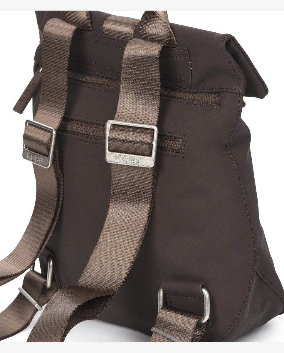 Mochila chain antirrobo pequeña color marrón de mujer - Kcb - Marrón Marrón-4