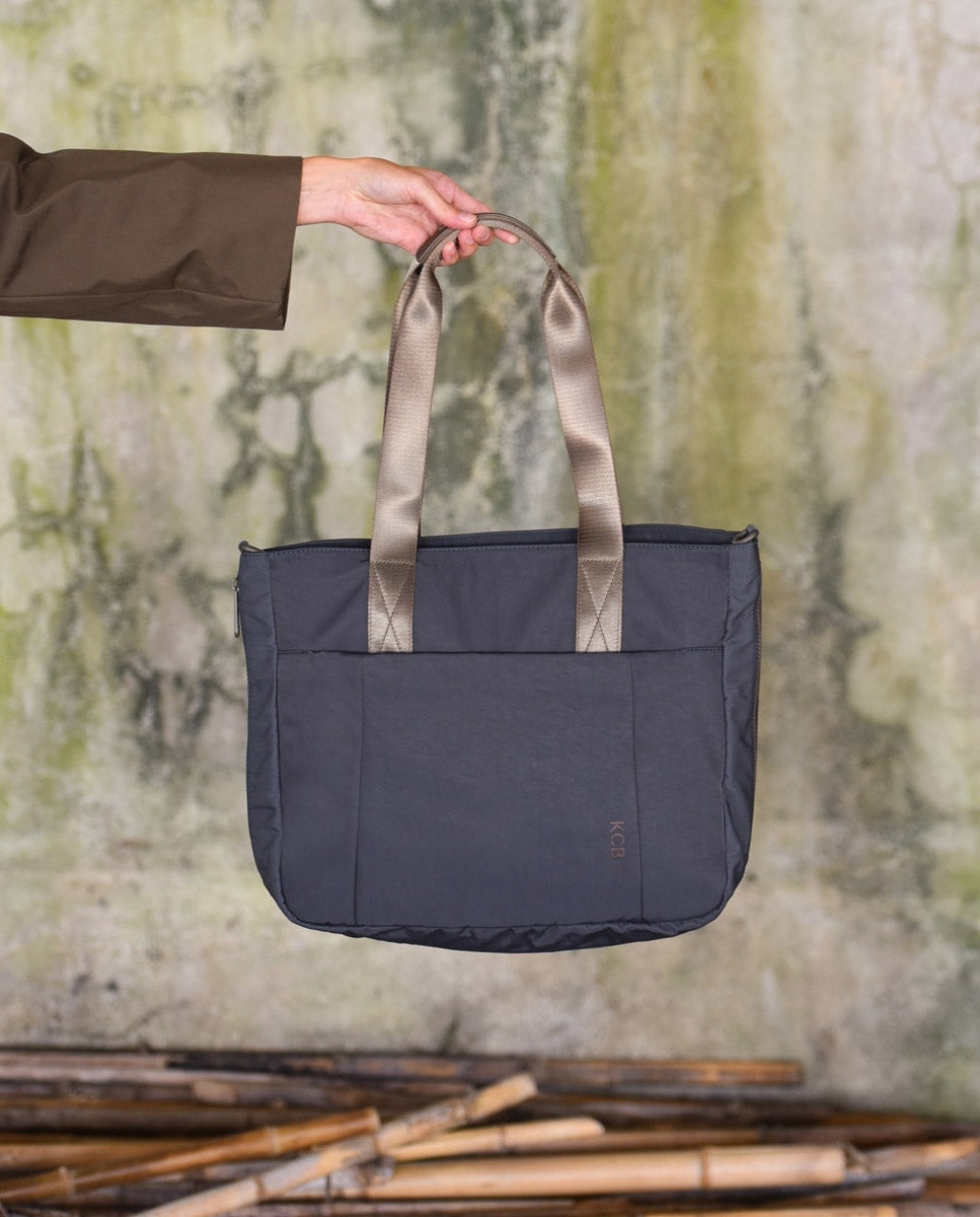 Shopper balloon color grisazul de mujer - Kcb - Azul / Gris Azul / Gris-4