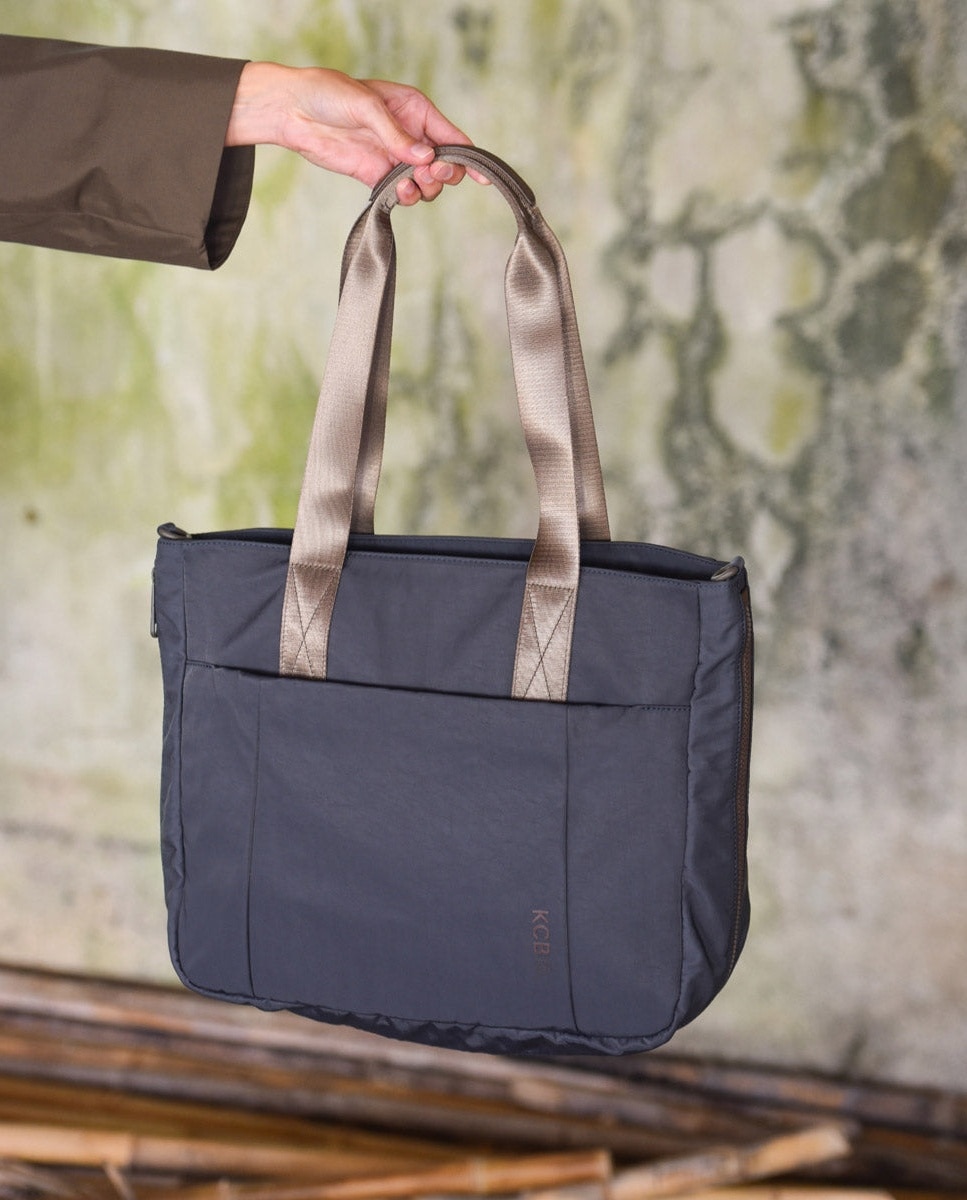 Shopper balloon color grisazul de mujer - Kcb - Azul / Gris Azul / Gris-7