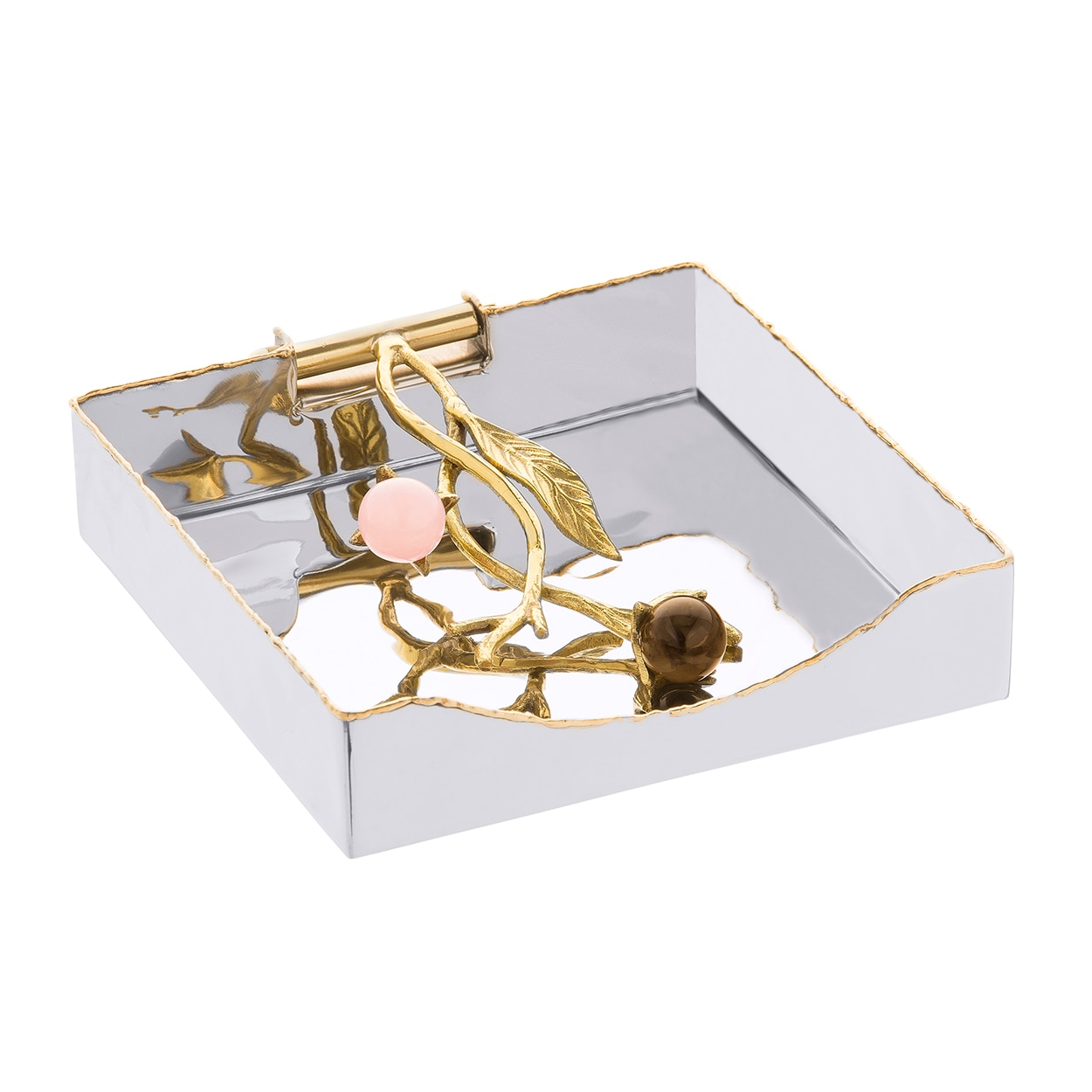 Pedro Durán - Servilletero Jardín en Flor, cuadrado con ramas y flores de Pedro Durán.