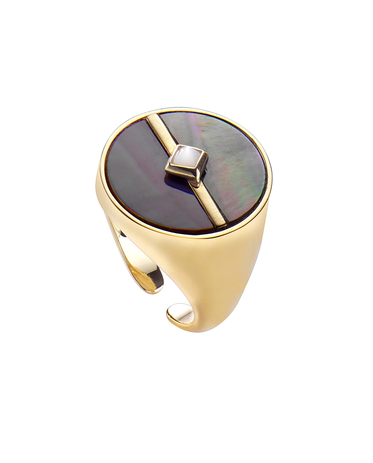 Anillo Diana de plata acabado en oro amarillo de 18k - Duran Exquse - Gris Gris-1