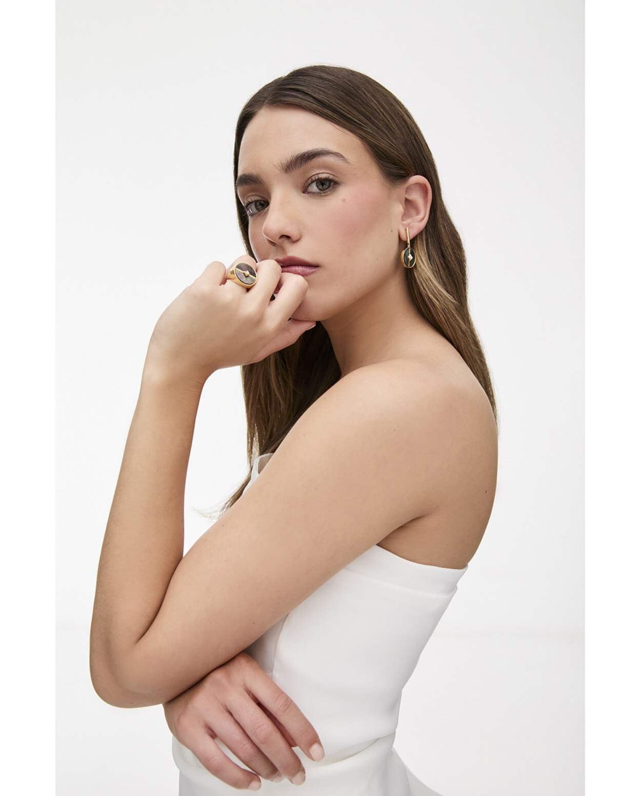 Anillo Diana de plata acabado en oro amarillo de 18k - Duran Exquse - Gris Gris-3