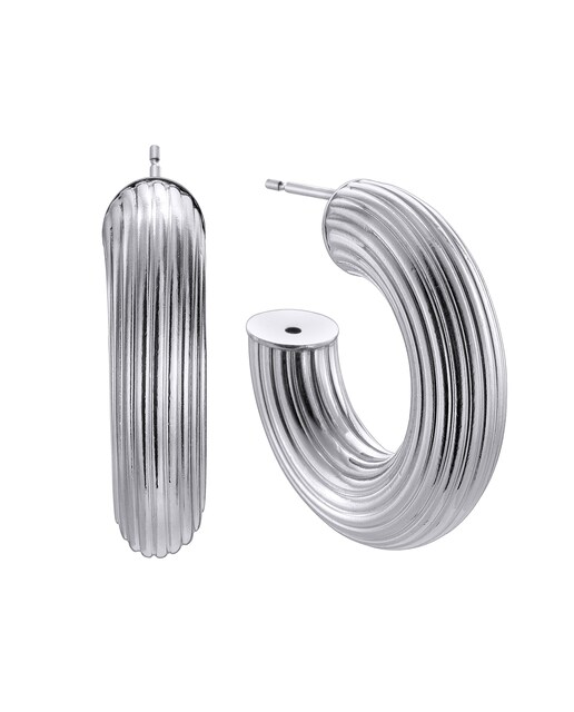 Imagen 0 de Pendientes Piazza de plata acabado en rodio