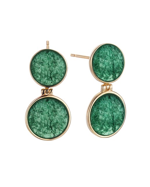 Imagen 0 de Pendientes Bahia de plata acabado en oro amarillo de 18k