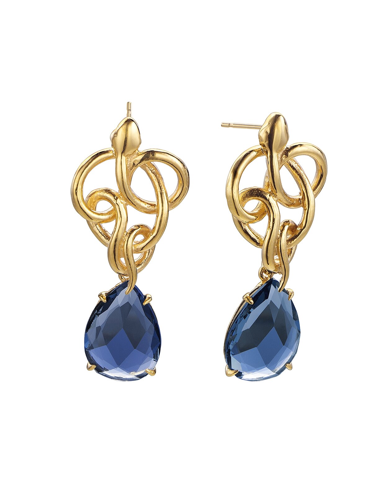 Imagen 0 de Pendientes Edicion Limitada de plata acabado en oro amarillo de 18k Azul