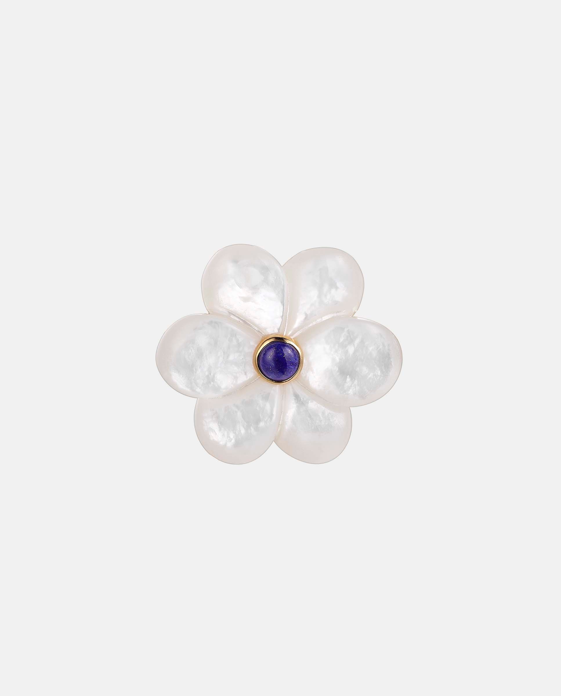 Imagen 0 de Broche edicion limitada de plata con madre perla blanca y detalle lapislázuli Blanco / Azul