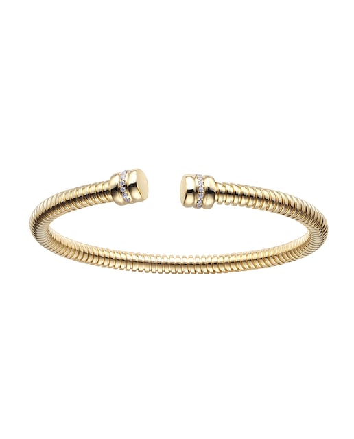 Imagen 0 de Brazalete Tubogas de plata acabado en oro 18K