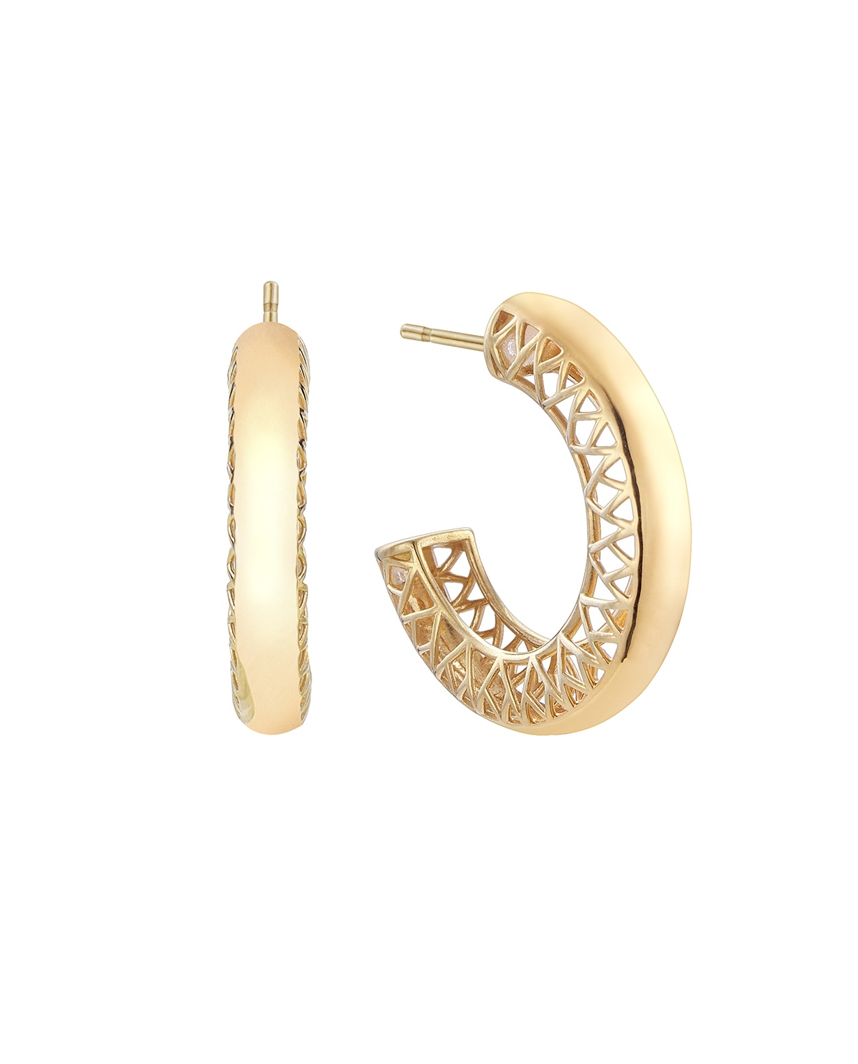 Imagen 0 de Pendientes Piazza de plata acabado en oro 18K Oro