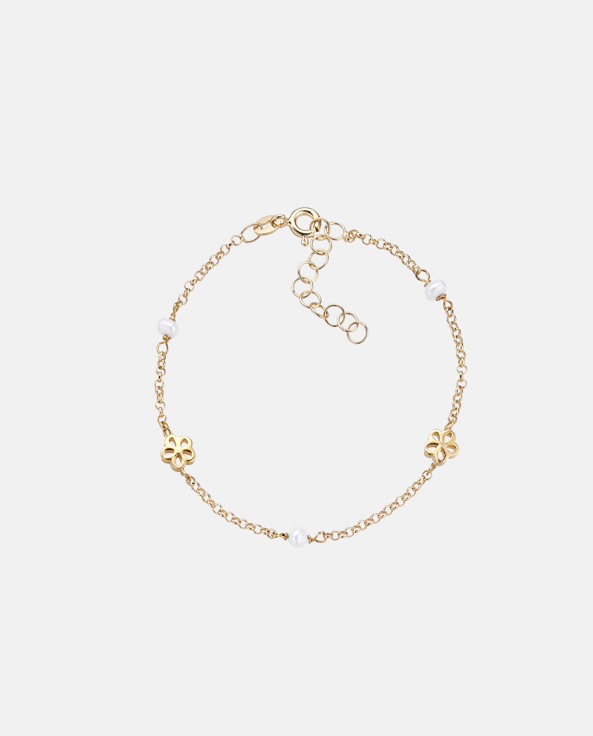 Imagen 0 de Pulsera mi primera joya de plata con for calada y perla Blanco
