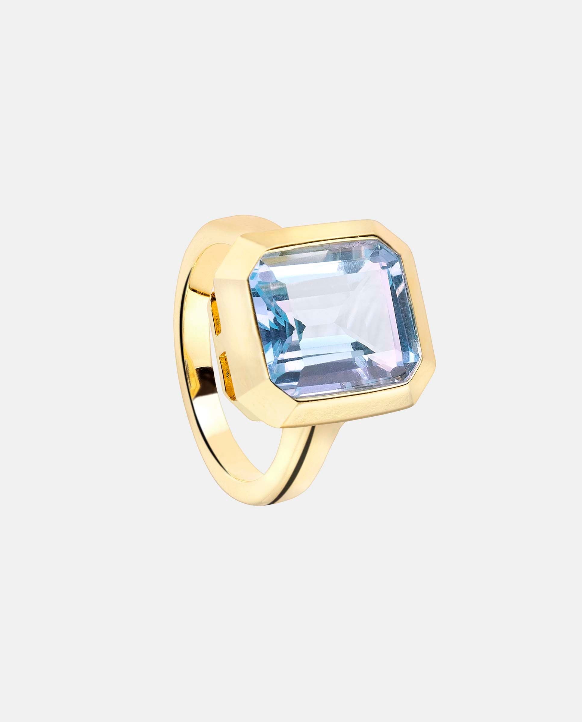Imagen 1 de Anillo edicion limitada de plata con topacio azul talla octogono Azul claro