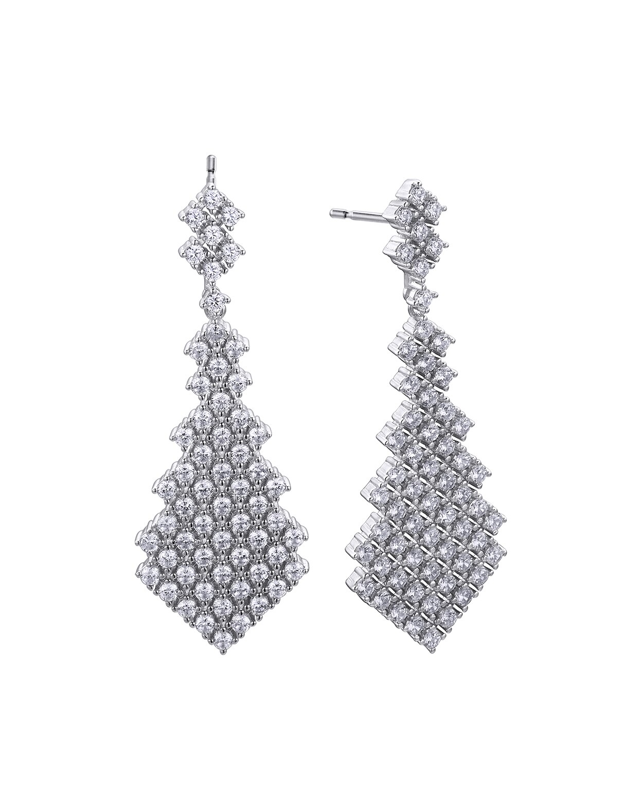 Pendientes Sposata de plata acabado en rodio