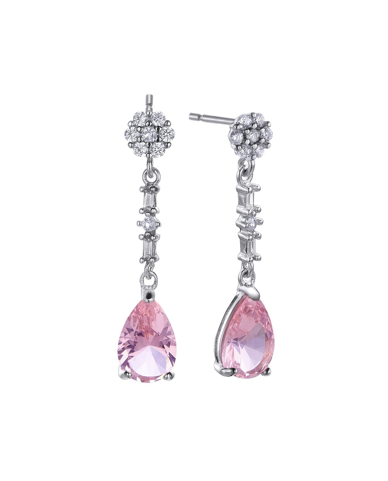 Imagen 0 de Pendientes Sposata de plata acabado en rodio Rosa
