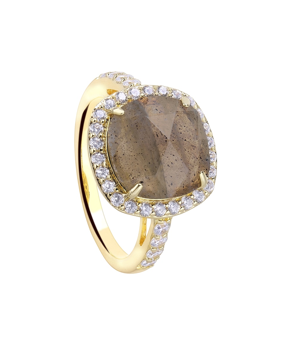 Anillo Pretty jewels de plata acabado en oro 18K Marrón-1