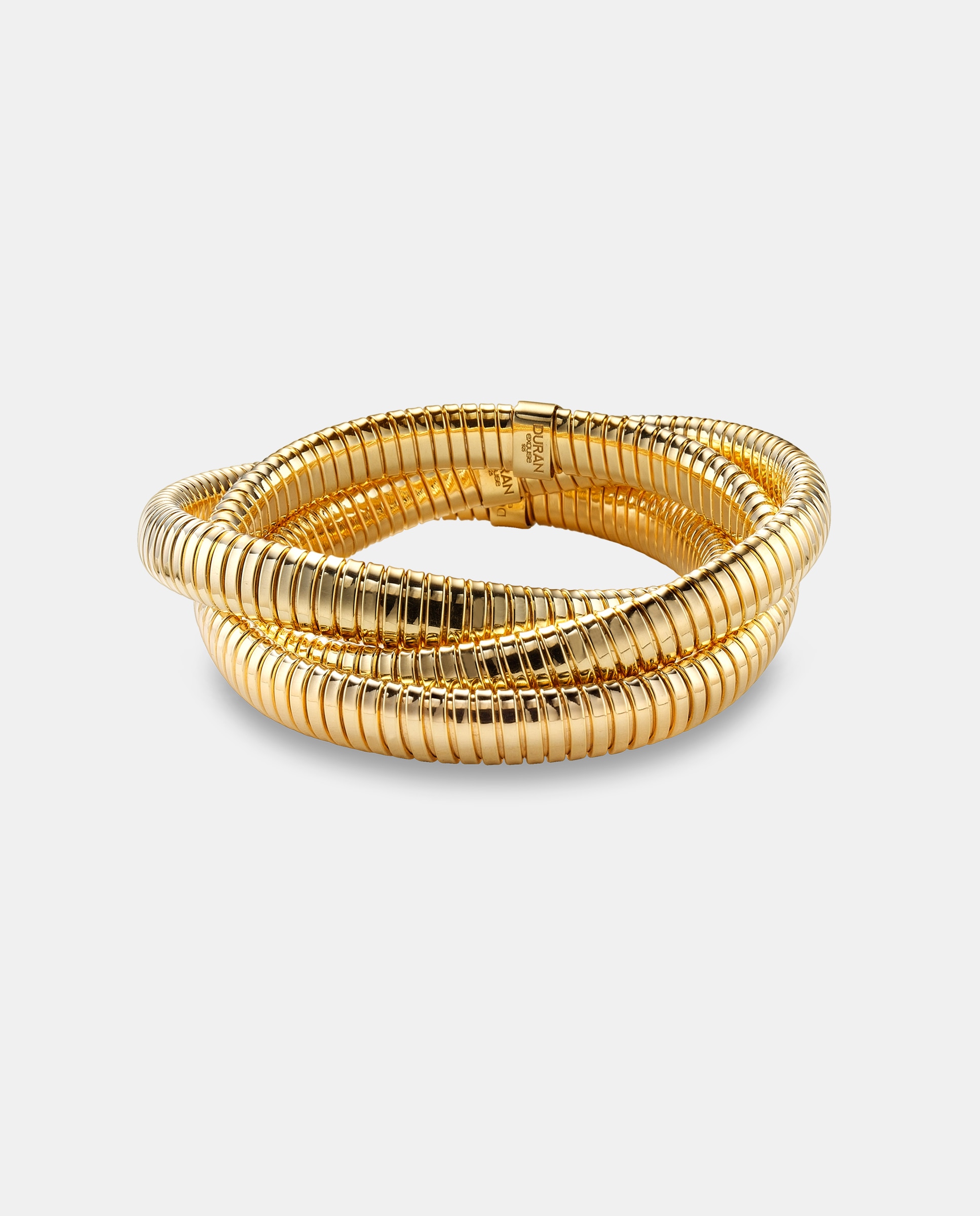 Pulsera rígida edicion limitada de plata con acabado en oro amarillo 18k