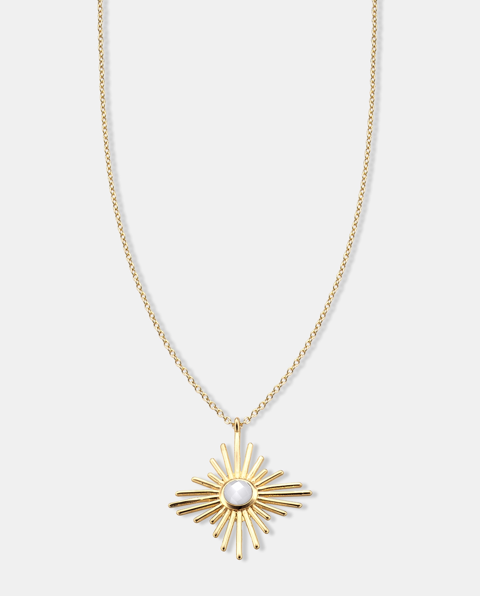 Imagen 0 de Cadena con cogante camelot de plata con acabado en oro amarillo 18k con madreperla Blanco