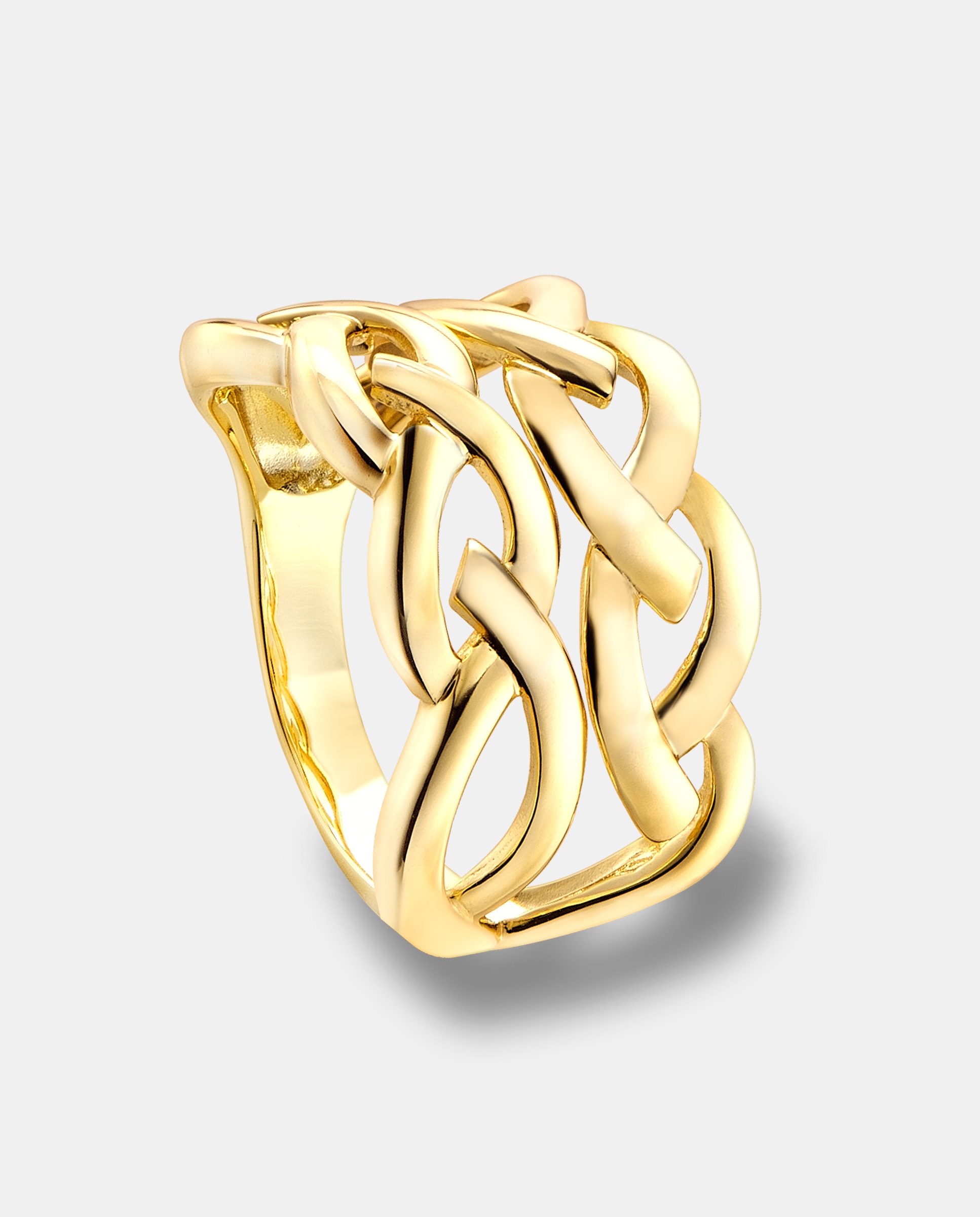 Imagen 0 de Anillo edicion limitada ,  eslabones con forma de mies, dorado, talla 10 Dorado