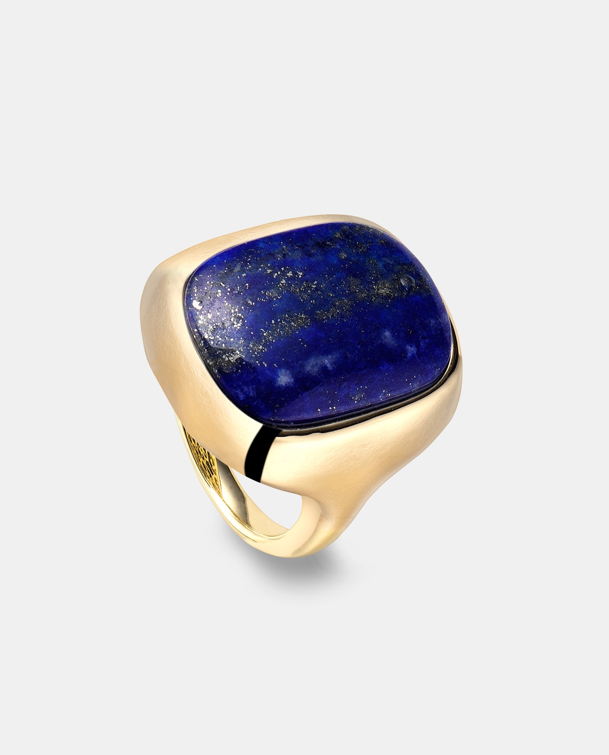 Imagen 0 de Anillo con piedra edicion limitada de plata con acabado en oro amarillo 18k con lapislázuli Azul