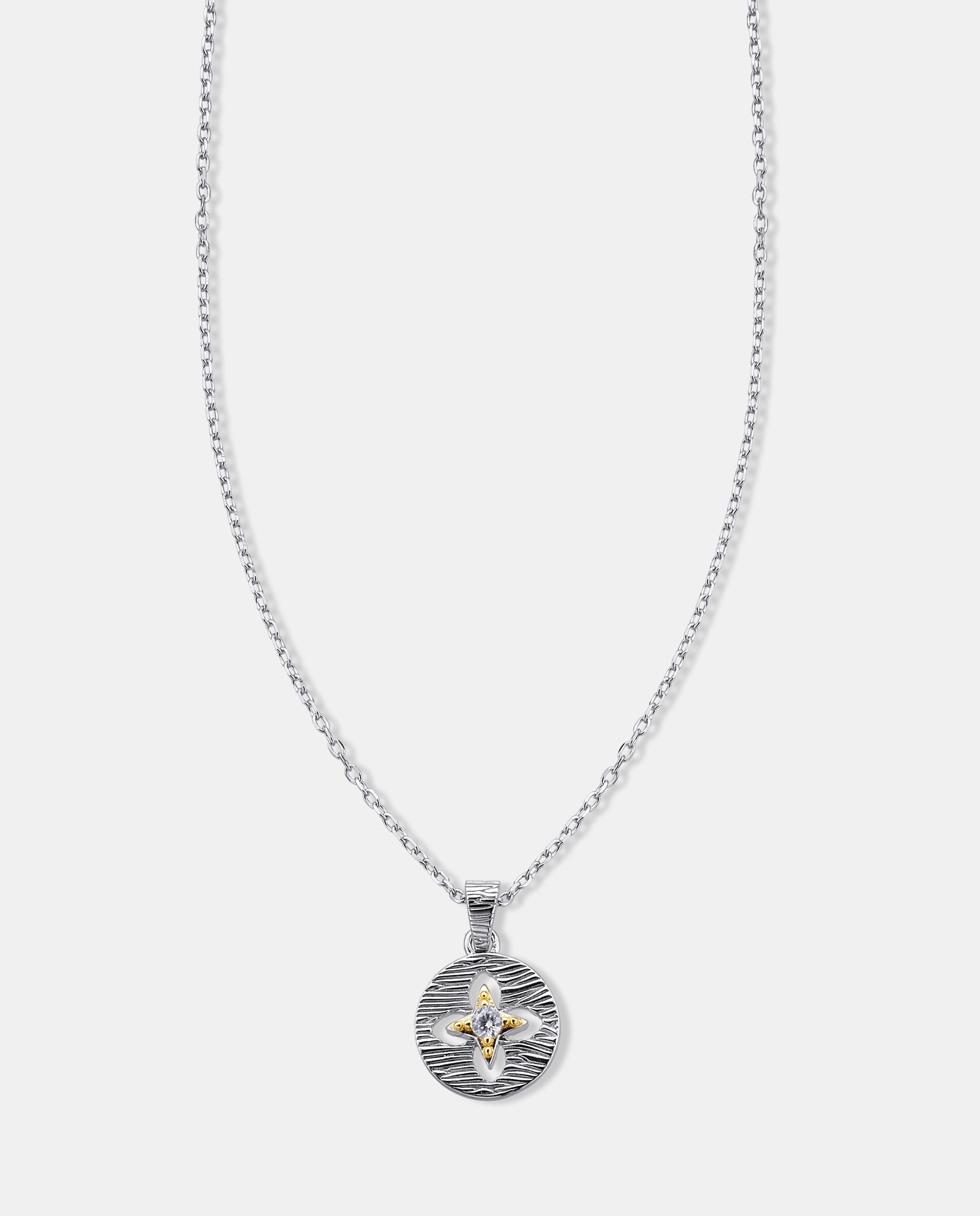 Imagen 0 de Cadena con colgante l'etoile de plata con acabado en rodio y detalles en oro amarillo 18k Oro