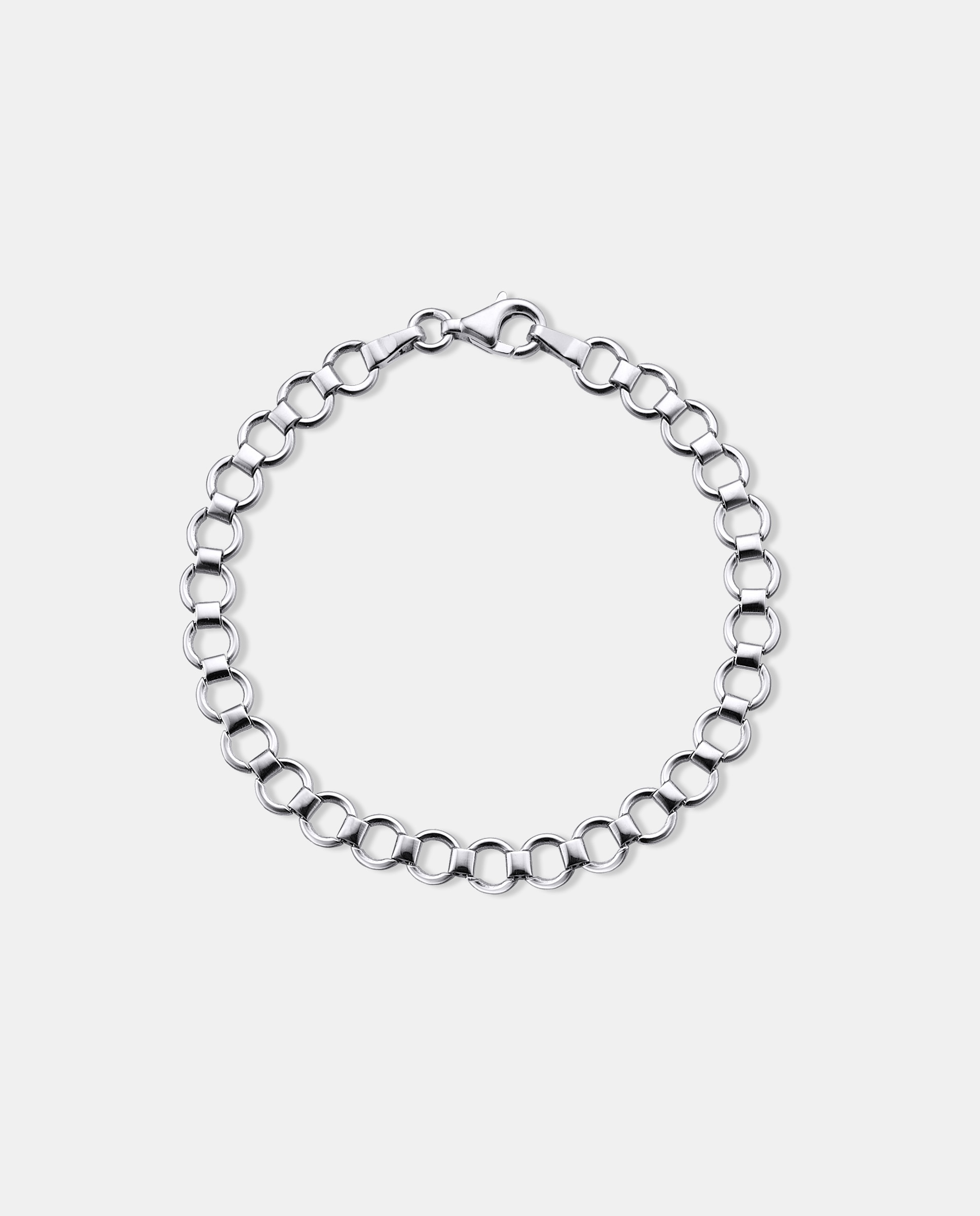 Imagen 0 de Pulsera links eslabones circulares de plata Plateado