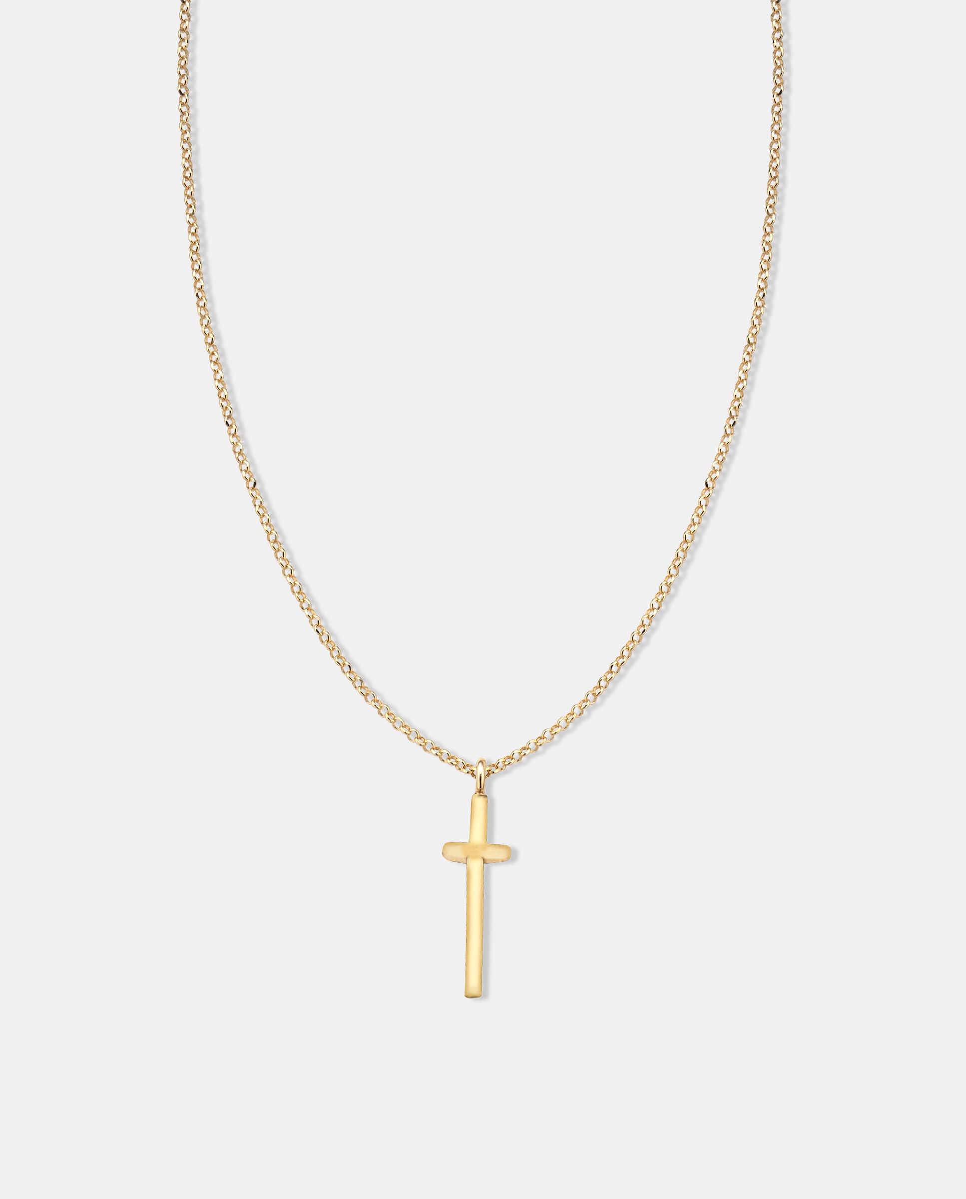 Imagen 0 de Cadena con colgante piccola de plata con baño de oro amarillo 18k y cruz Dorado