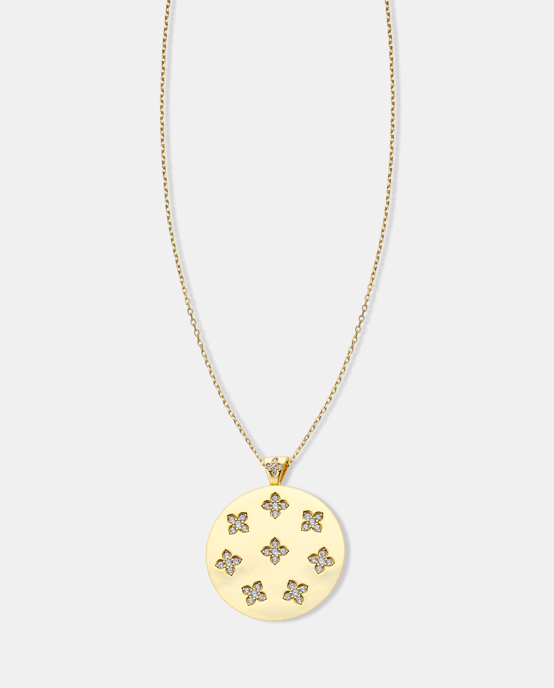 Imagen 0 de Colgante l'étoile, detalle de estrellas con volumen, dorado, 45+5 cm Blanco brillo
