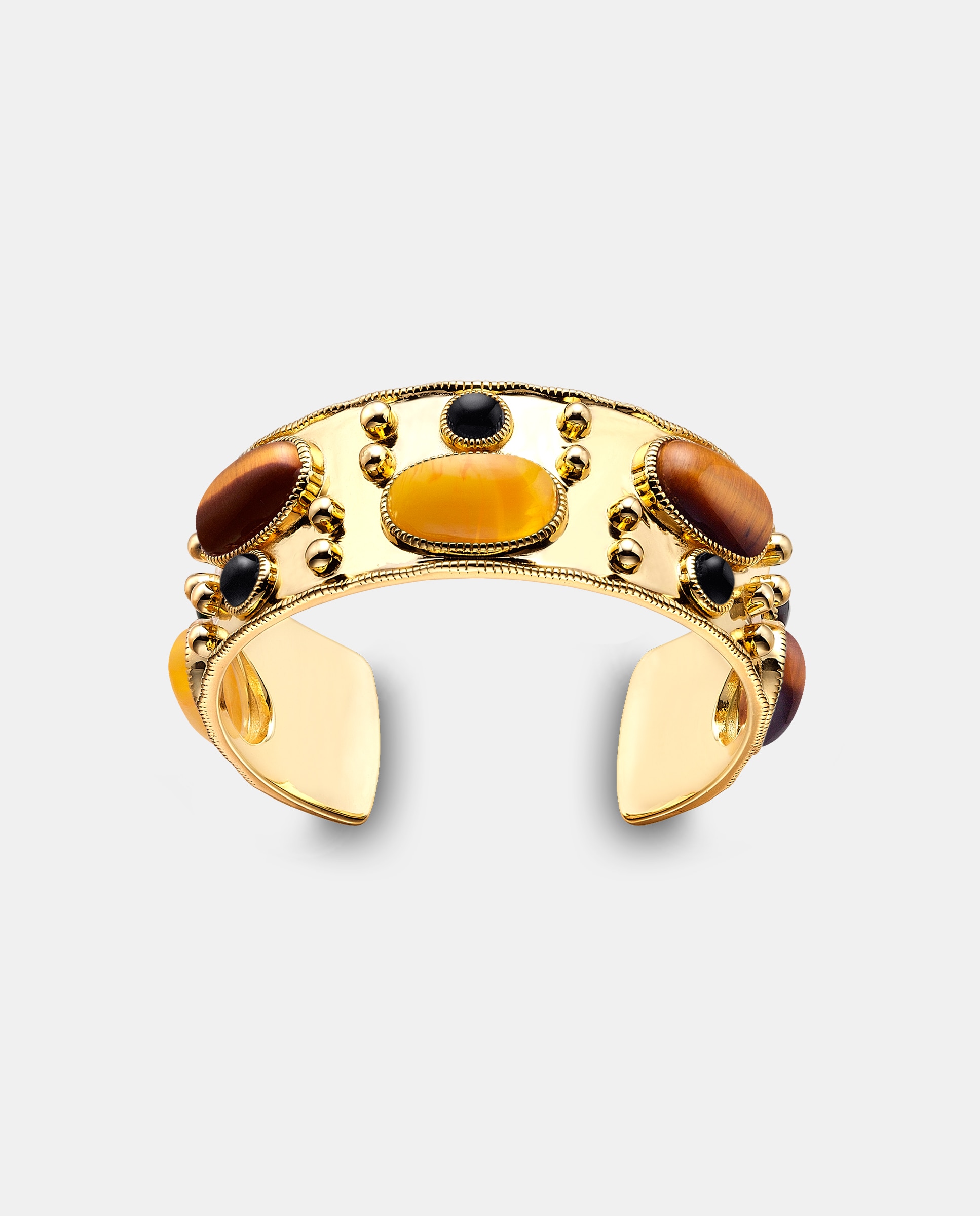 Imagen 0 de Brazalete edición limitada, onyx, ojo de tigre y topacio, dorado Multicolor