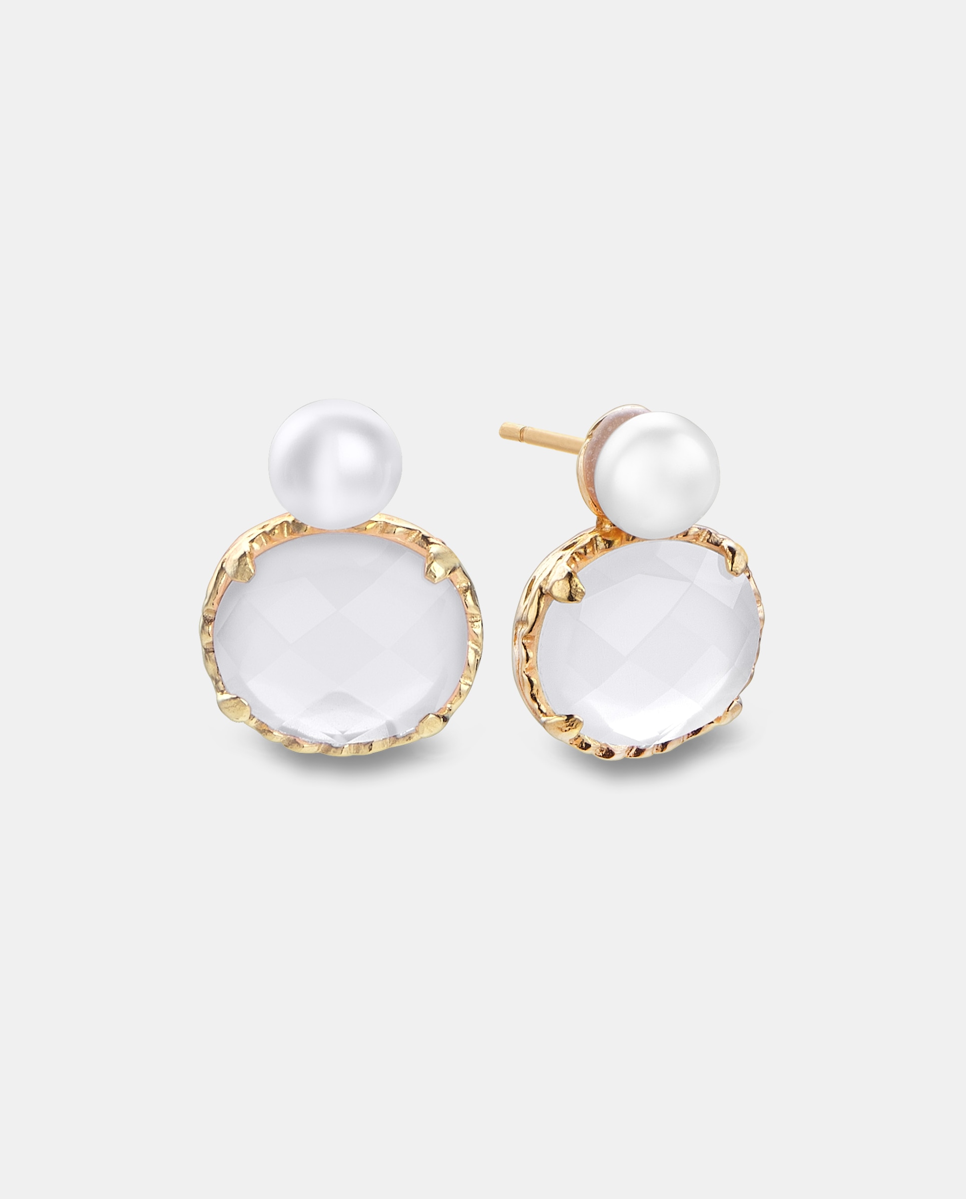 Imagen 0 de Pendientes edición limitada de plata con acabado de oro amarillo 18k con perla y aguamarina Azul celeste