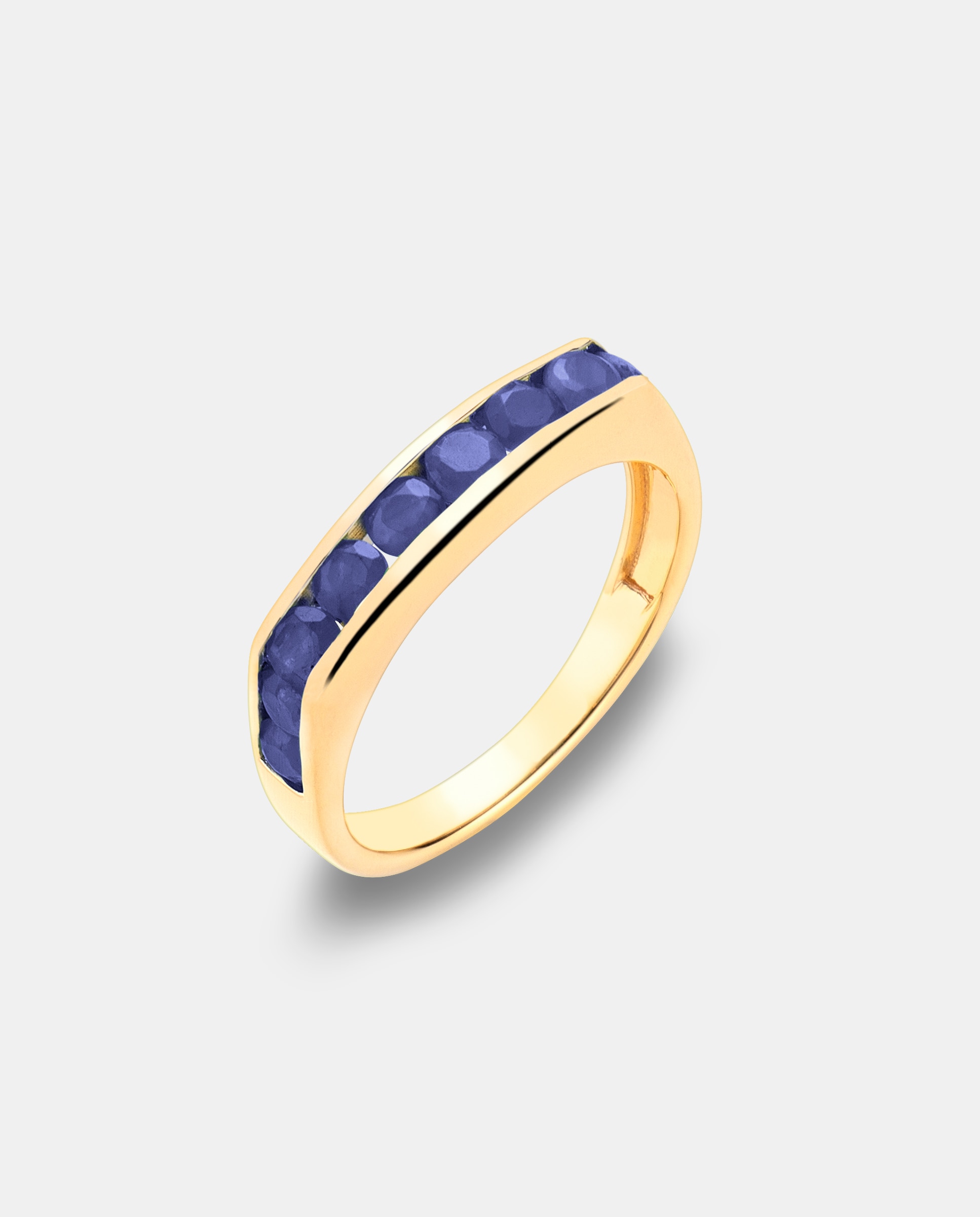 Imagen 0 de Anillo beautiful de plata con acabado de oro amarillo 18k y zafiro Zafiro