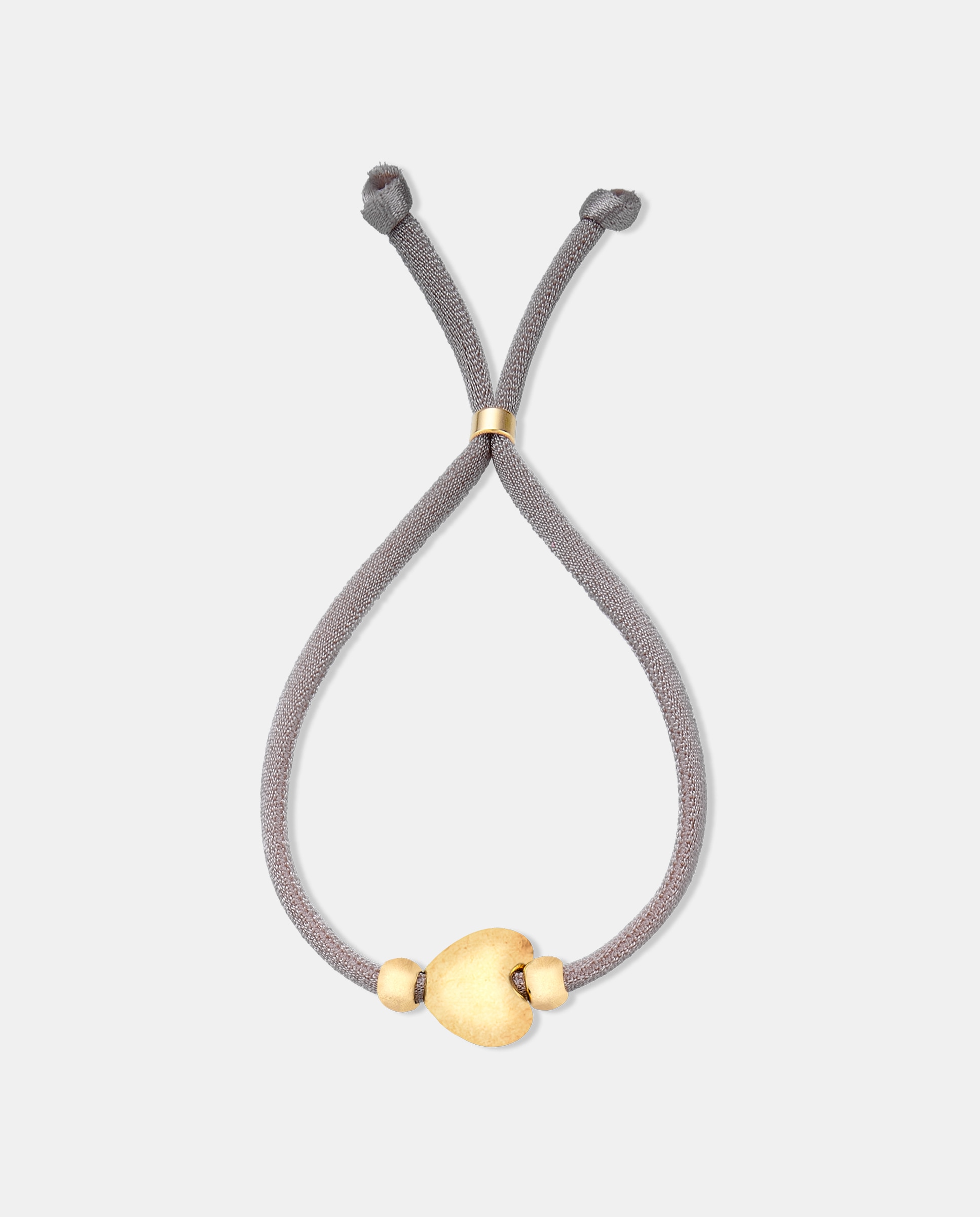 Imagen 0 de Pulsera elástica pantone con corazón de plata con baño de oro amarillo 18k Dorado