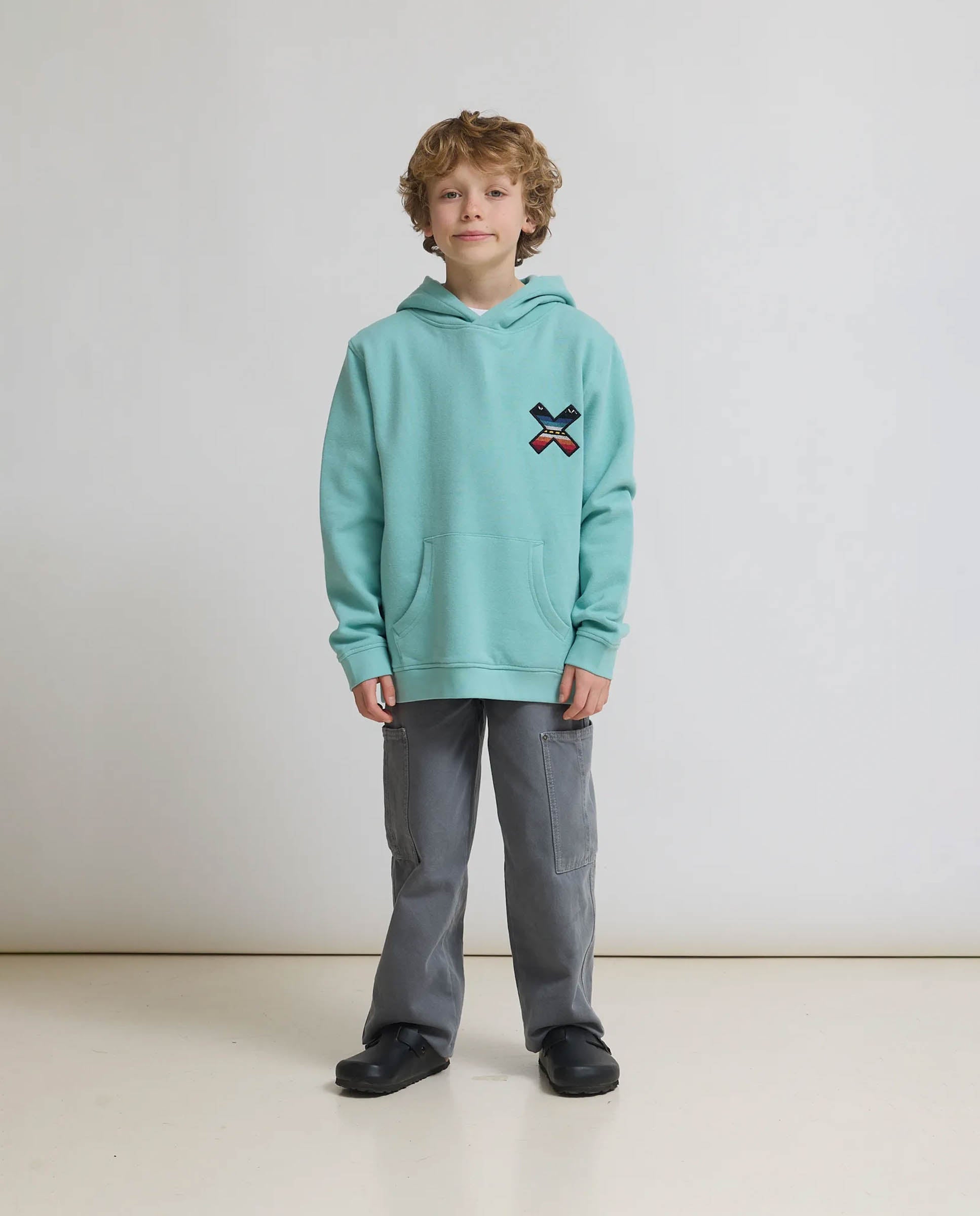 Imagen 0 de Sudadera con capucha de 100% algodón orgánico classic acqua Turquesa