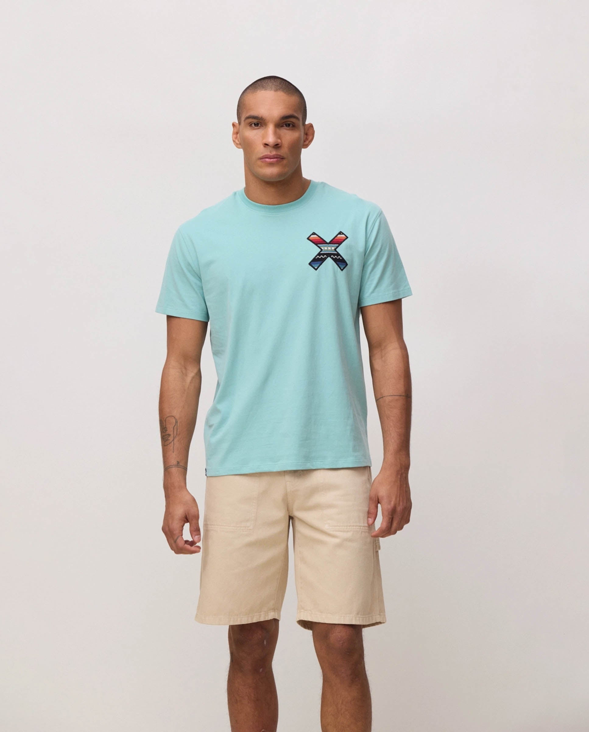 Camiseta de hombre de 100% algodón orgánico classic acqua