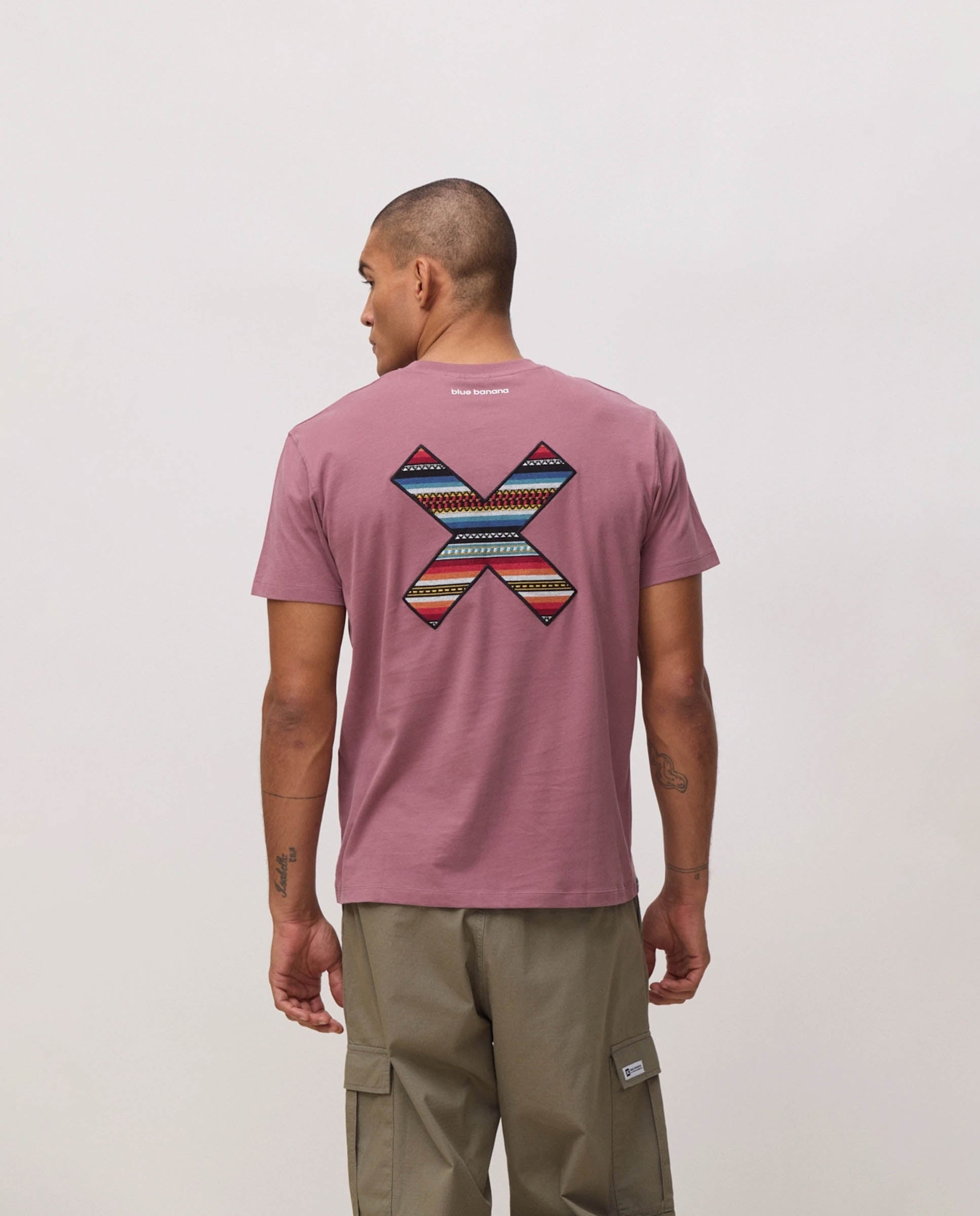 Camiseta de hombre de 100% algodón orgánico classic berry - Blue Banana - Malva Malva-2