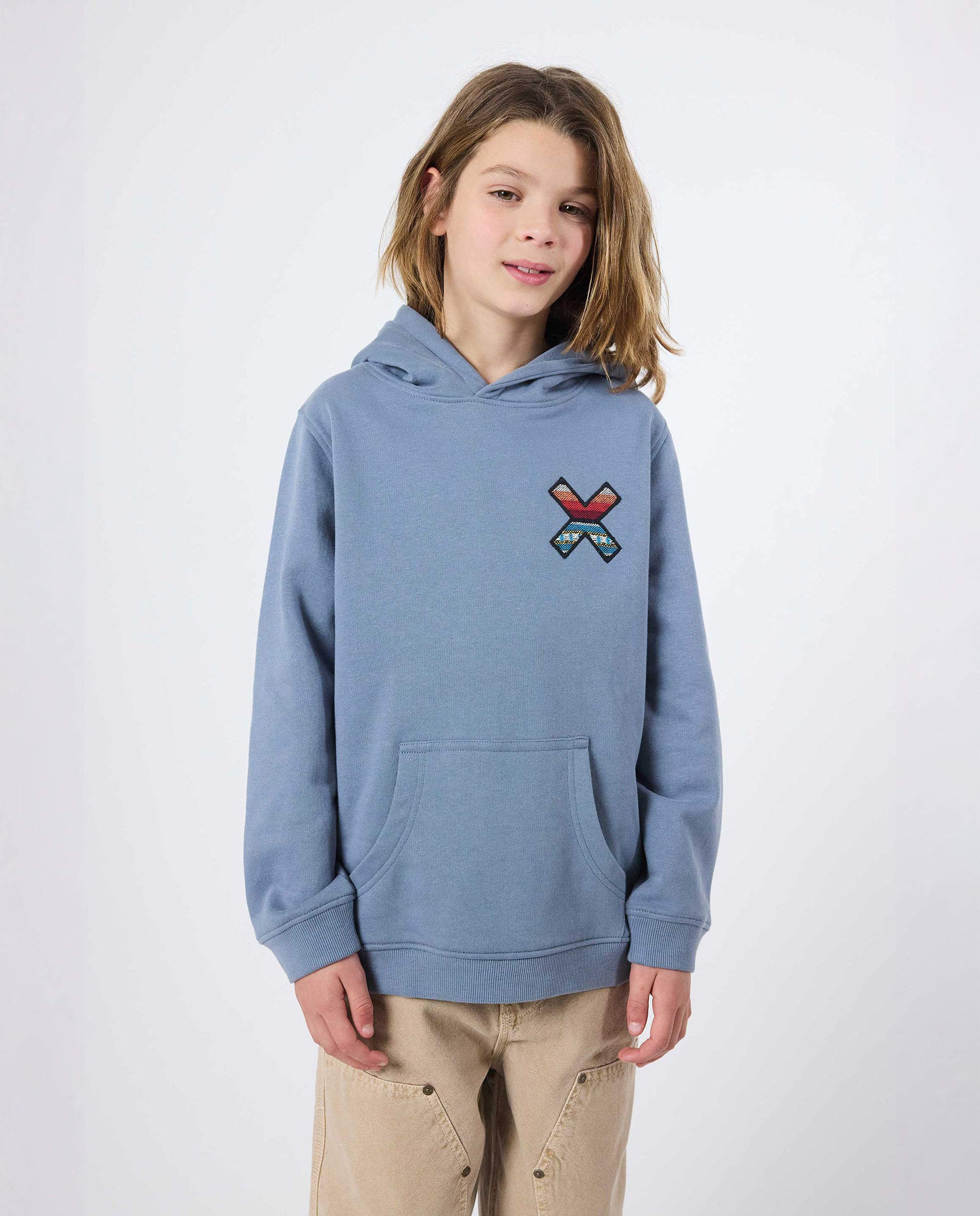 Imagen 0 de Sudadera con capucha de 100% algodón orgánico classic sky blue Azul grisáceo