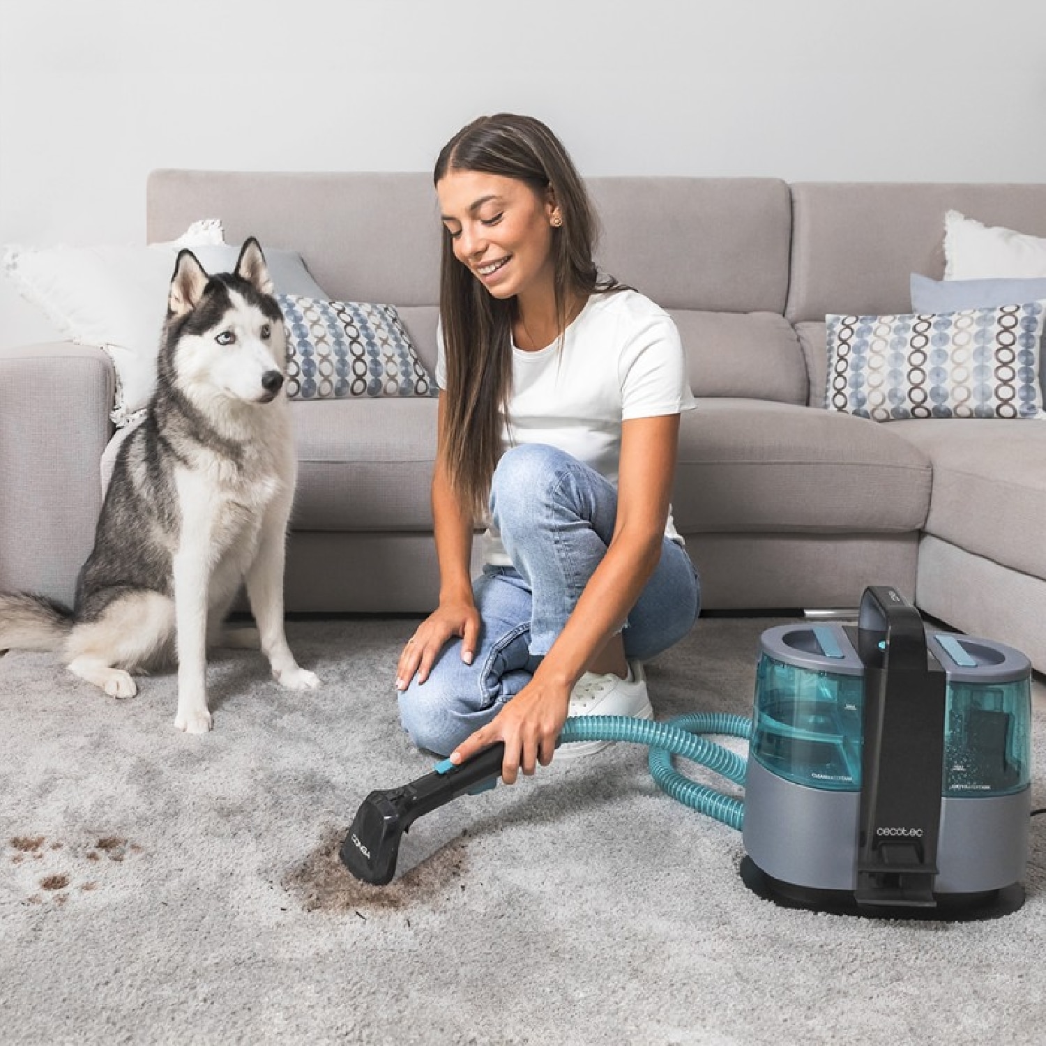 Aspirador para tapicerías con cable Cecotec Conga 4000 Carpet&Spot Clean XL Advance - Gris Gris-2
