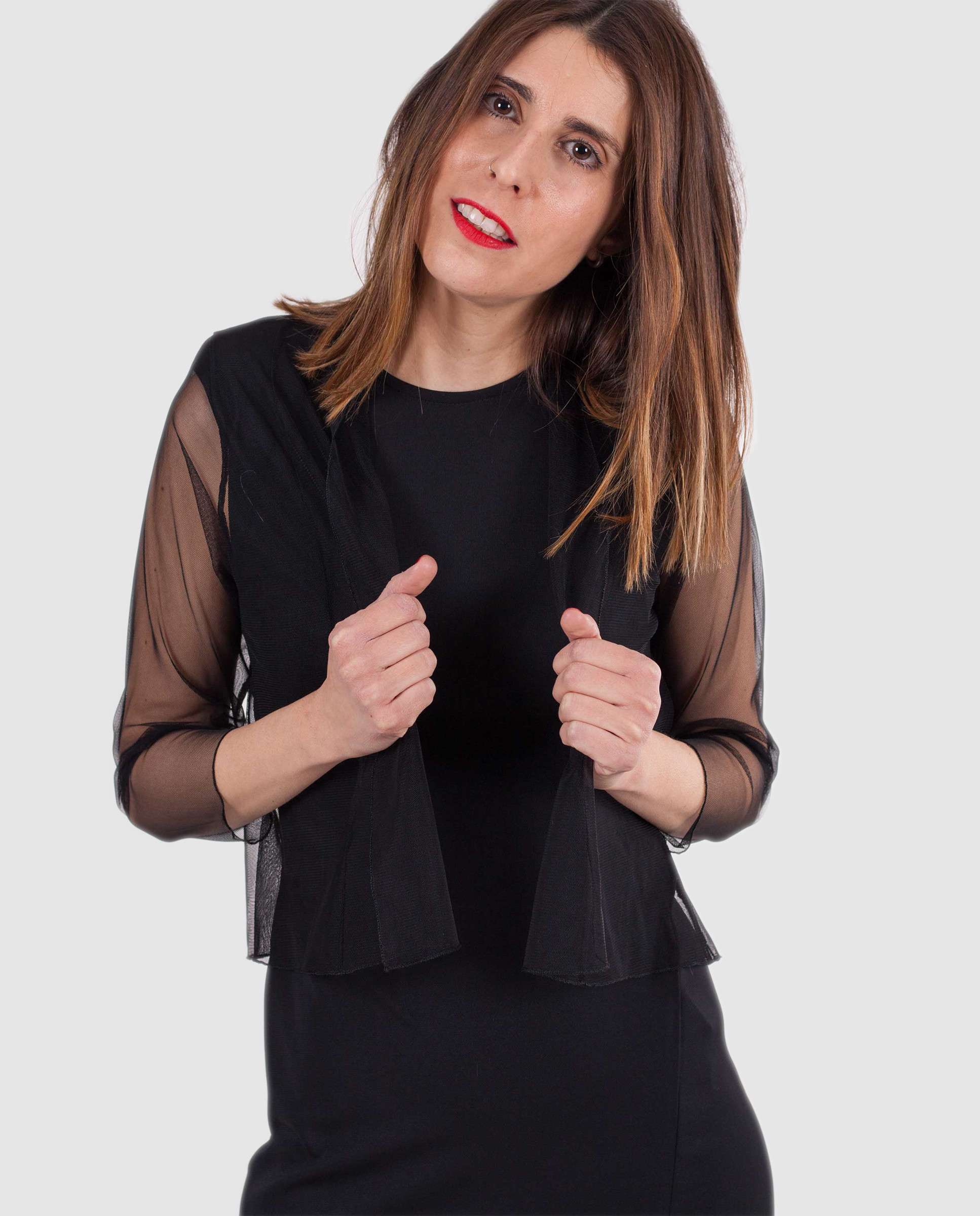 Chaqueta de fiesta de mujer de tul en color negro MR Complements El Corte Ingles