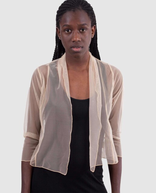 Imagen 0 de Chaqueta de fiesta de mujer de tul en color beige