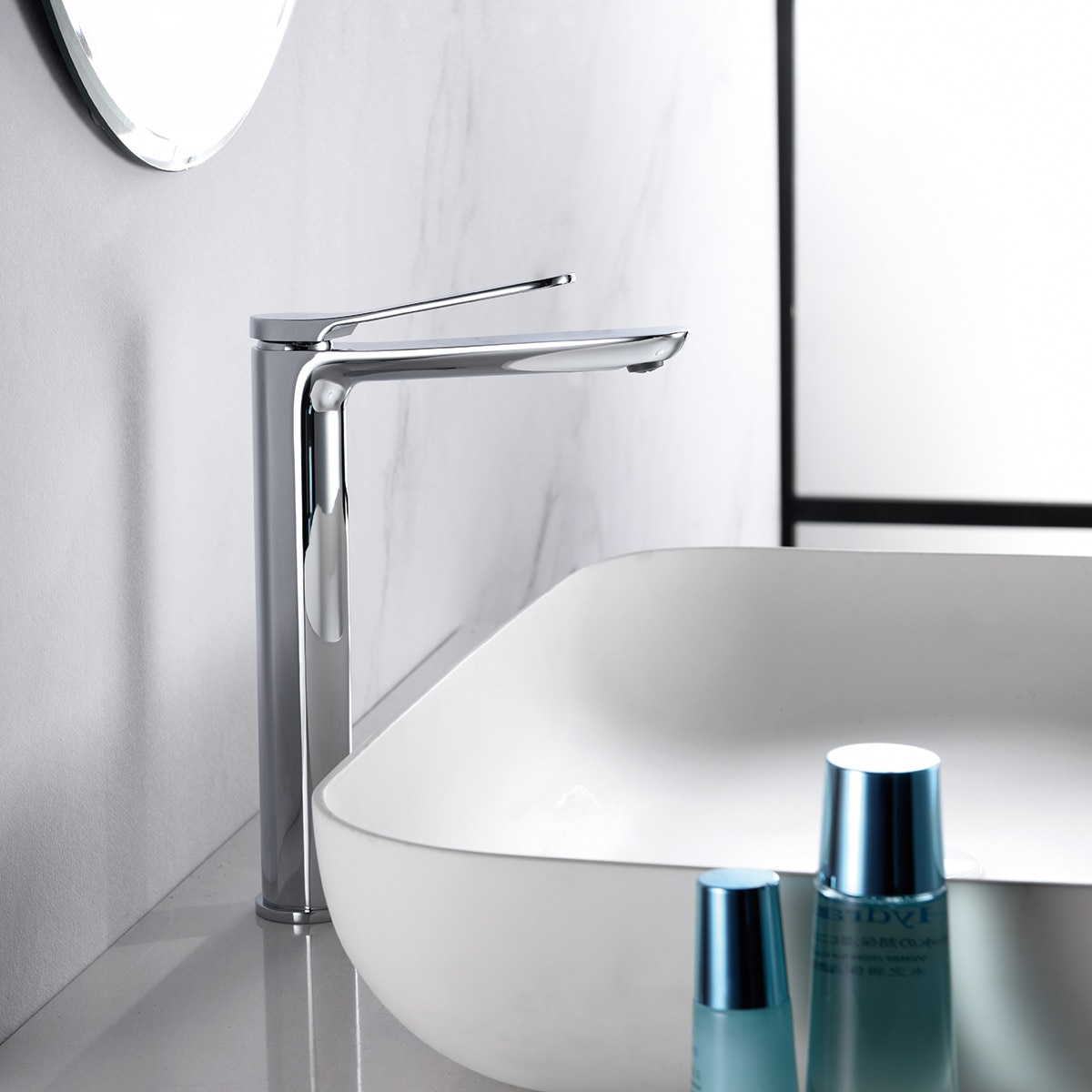 Imagen 2 de Grifo monomando alto para lavabo Dinamarca Imex - Cromo Cromo