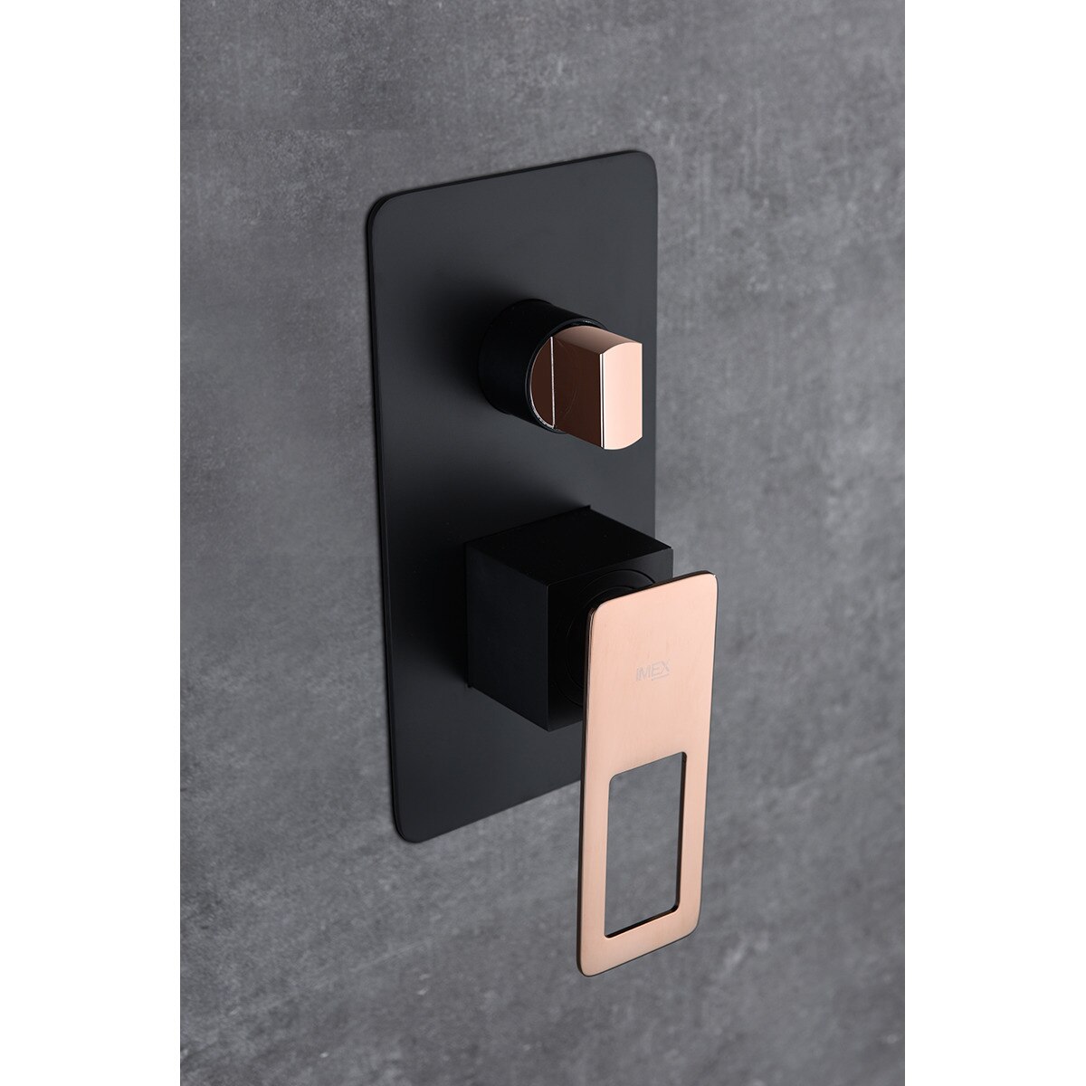 Imagen 2 de Conjunto de ducha monomando empotrado Suecia Imex - Negro / Oro Rosa Negro / Oro Rosa