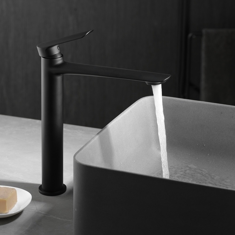 Imagen 2 de Grifo monomando de lavabo alto Ural Imex - Negro mate Negro mate