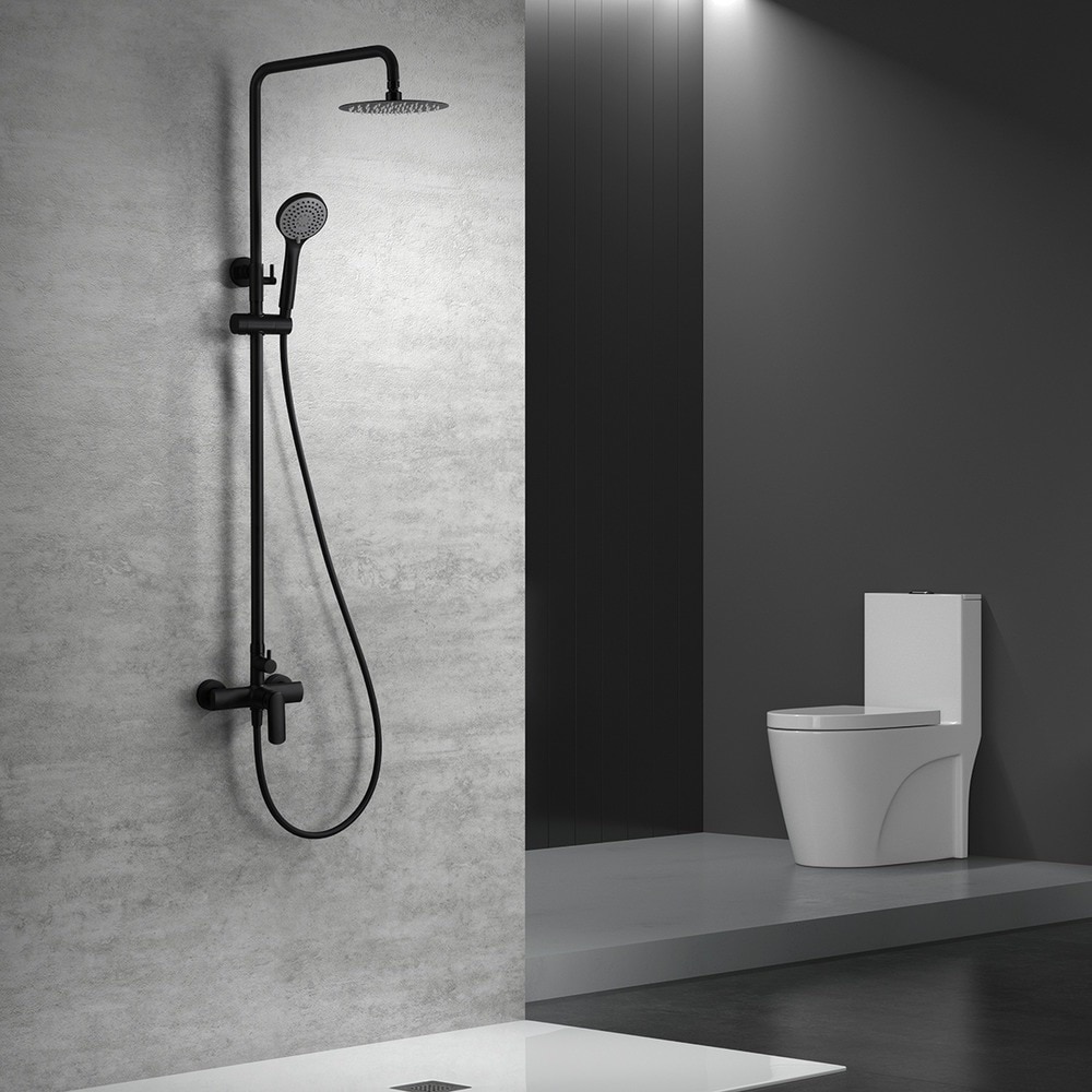 Imagen 2 de Conjunto de ducha monomando Ural Imex - Negro mate Negro mate