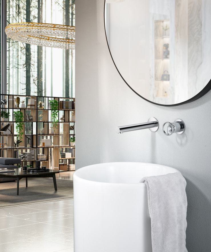 Imagen 2 de Grifo monomando empotrado lavabo Olimpo Imex - Gris Gris
