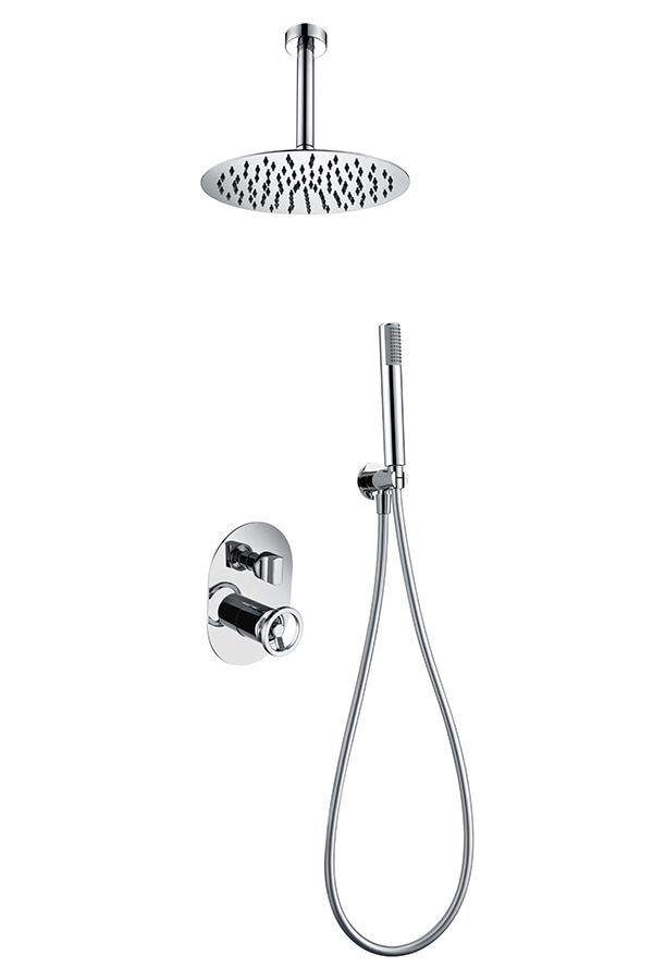 Imagen 1 de Conjunto ducha monomando empotrado Vesubio Imex - Gris Gris