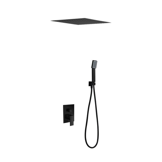 Imagen 1 de Conjunto de ducha empotrado monomando Volga Imex - Negro mate Negro mate