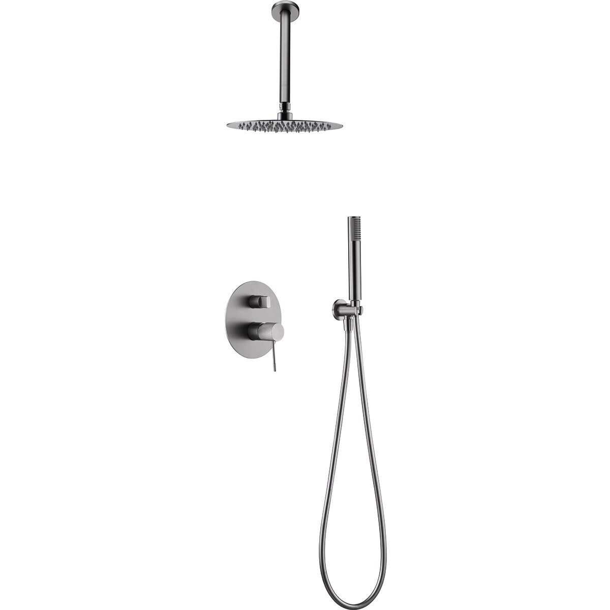 Conjunto de ducha monomando empotrado Top Imex - Gris Gris-1