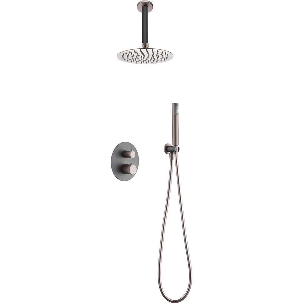 Imagen 1 de Conjunto de ducha termostático empotrado Top Imex - Gris mate Gris mate