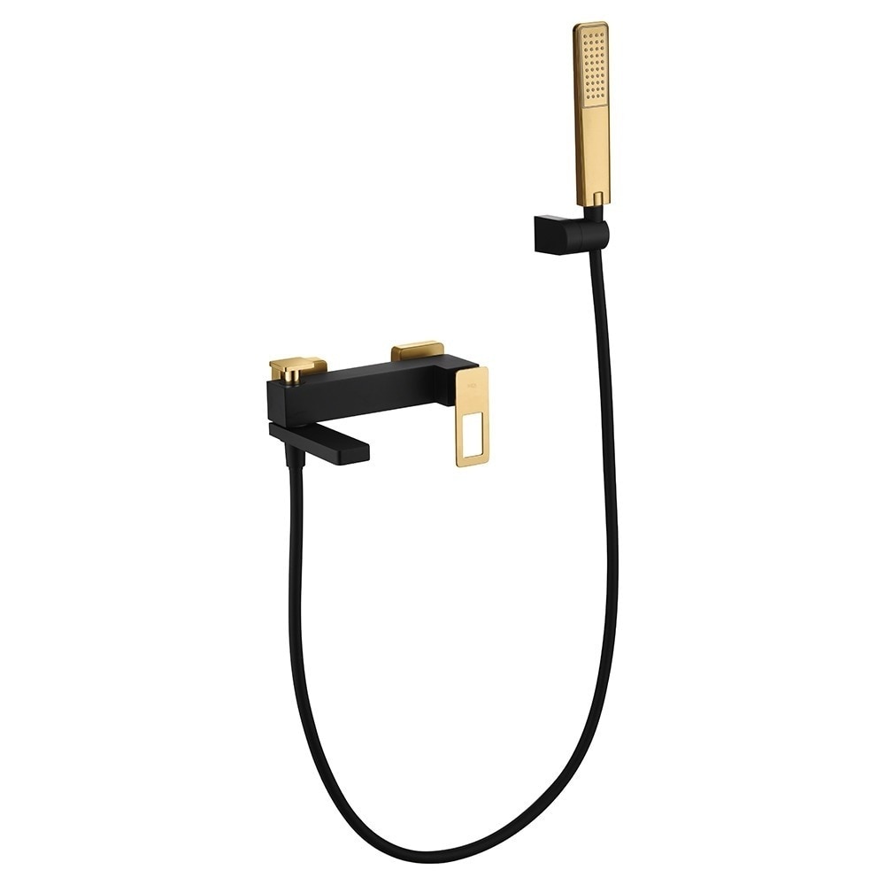 Imagen 1 de Kit baño/ducha monomando Suecia Imex - Negro / Oro Negro / Oro