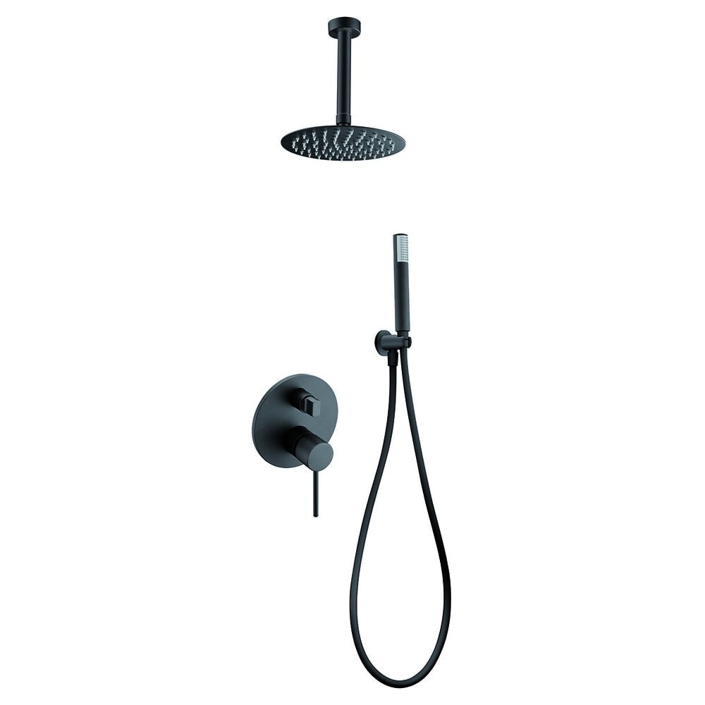 Conjunto de ducha monomando empotrado Thalos Stick Imex - Negro mate Negro mate-1