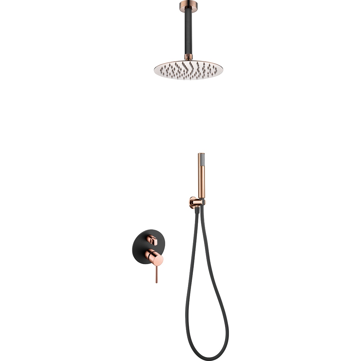 Conjunto de ducha monomando empotrado Thalos Stick Imex - Negro Negro-1