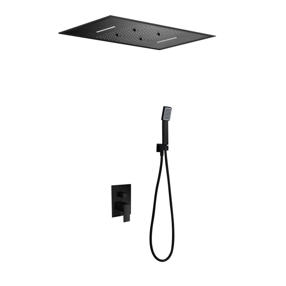 Conjunto de ducha monomando empotrado Sumatra con premarco Imex - Negro mate Negro mate-1