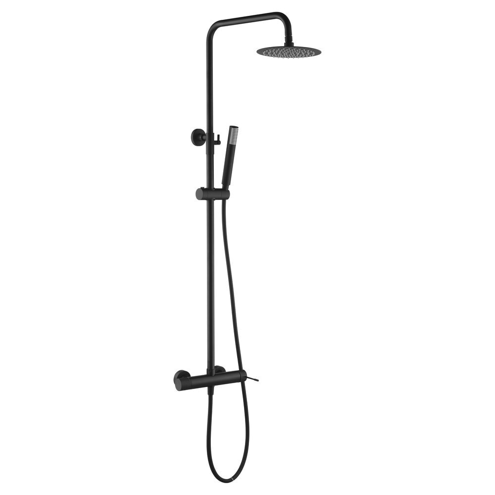 Conjunto de ducha monomando Line Imex - Negro mate Negro mate-1